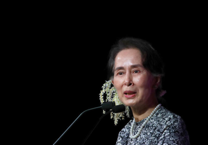Die Staatsberaterin Myanmars, Aung San Suu Kyi . Foto: epa/How Hwee Younghow Hwee Young
