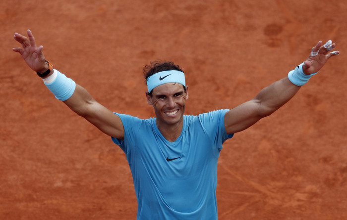  Rafael Nadal (Spanien) gewinnt gegen Dominic Thiem (Österreich) am French Open in Paris. Foto: epa/Yoan Valat