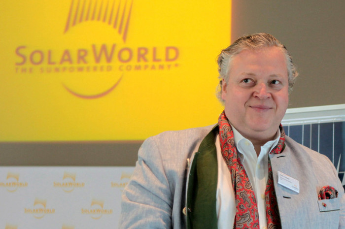  Solarworld-Geschäftsführer Frank Asbeck. Foto: epa/Christian Ohlig