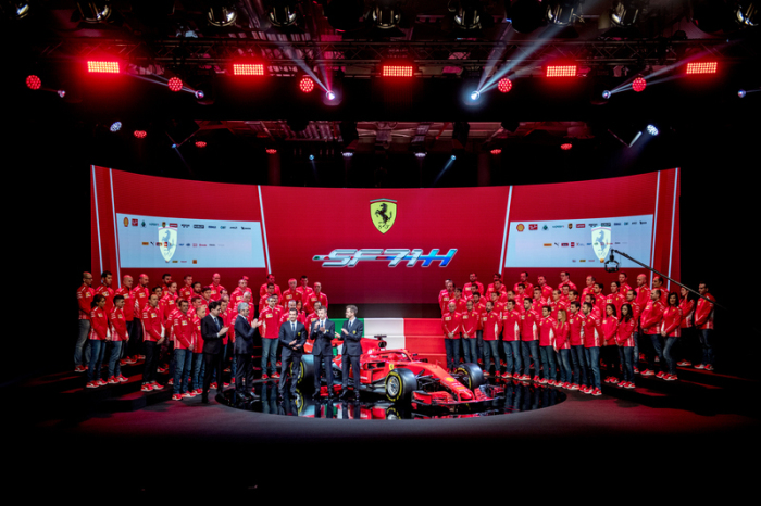 Vorstellung des Ferrari SF71H in Maranello. Foto: dpa/Callo Albanese/Ferrari