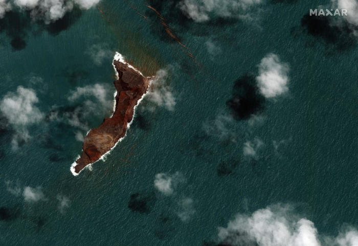 Vulkanausbruch des Hunga Tonga-Hunga Ha'apai im Tonga-Archipel. Foto: epa/Maxar Technologies Handout
