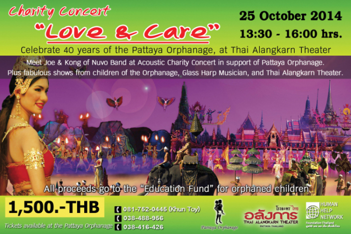 Tickets für das Wohltätigkeitskonzert sind im Pattaya Orphanage und bei Thai Ticket Major erhältlich.