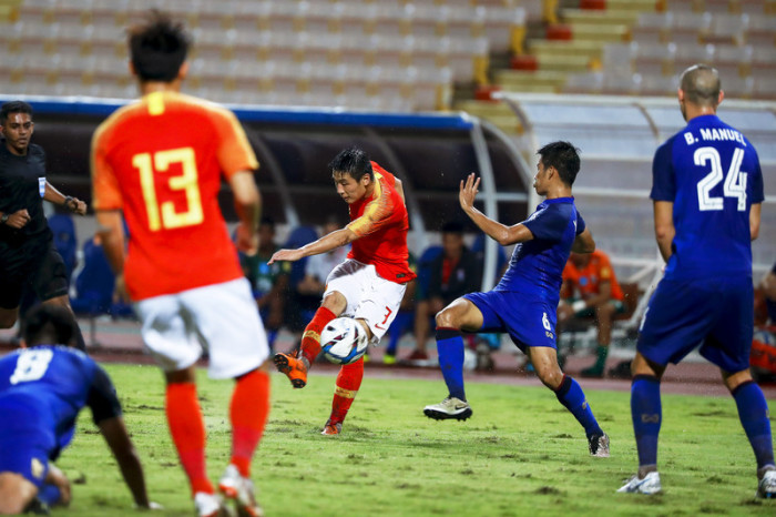 Thailand im Spiel gegen China. Foto: epa/Diego Azubel
