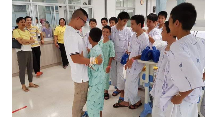 Die Jugendlichen im Krankenhaus in Chiang Rai. Foto: The Nation