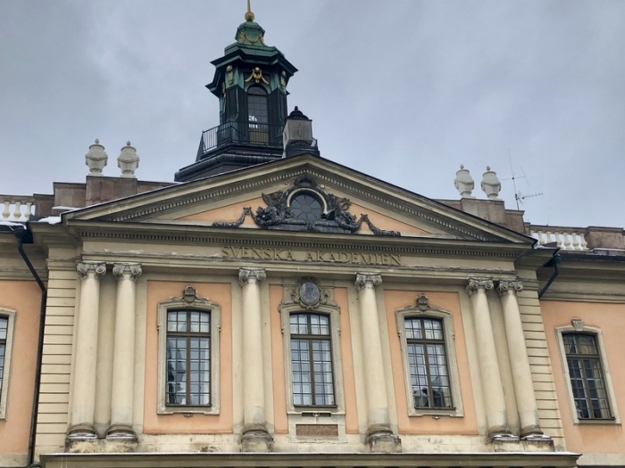 Die Schwedische Akademie. Nach der Absage des Literaturnobelpreises 2018 werden am 10.10.2019 gleich zwei Literaturnobelpreise vergeben. Foto: Steffen Trumpf/Dpa