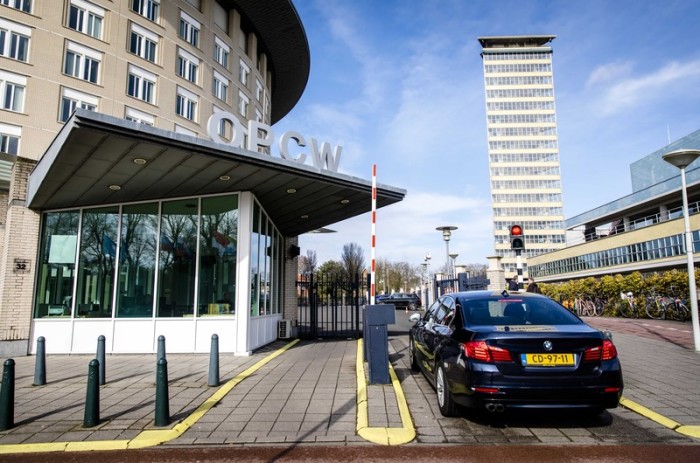 Zentrale der Organisation für ein Verbot der Chemiewaffen (OPCW) in den Haag. Foto: epa/Bart Maat
