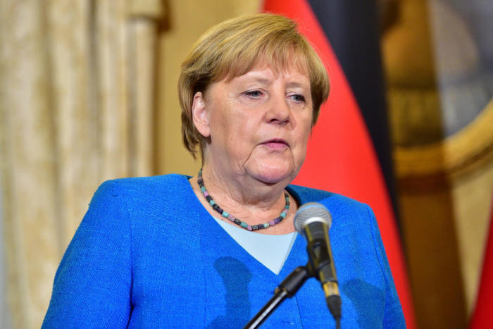 Die Bundeskanzlerin Angela Merkel während der Preisverleihung. Foto: epa/Igor Kupljenik