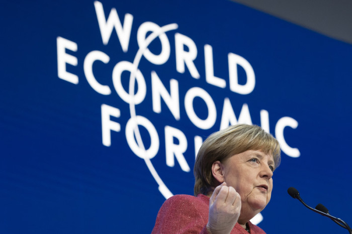 In Davos appellierte Merkel, an Politik und Wirtschaft, alles zu tun, um eine Wiederholung der Bankenkrise von vor mehr als zehn Jahren zu verhindern. Foto: epa/Gian Ehrenzeller