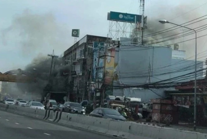 Aufnahme des Brandortes an der Sukhumvit Road. Foto: Eastern Firefighters