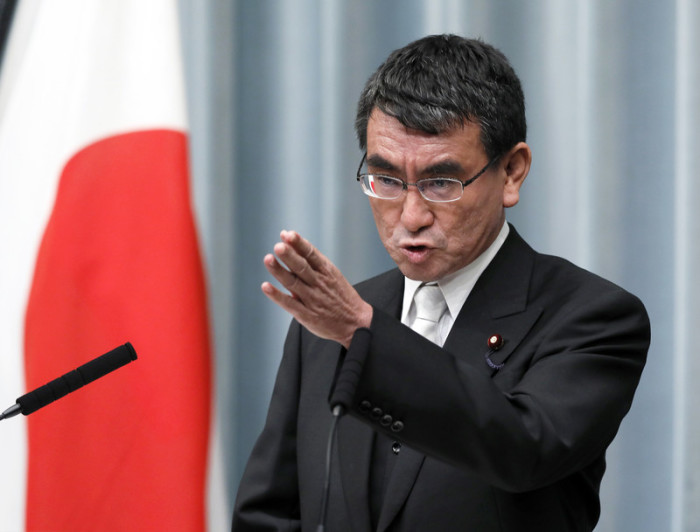 Der japanische Außenminister Taro Kono. Foto: epa/Kimimasa Mayama
