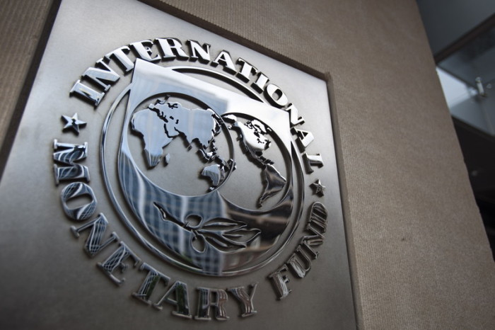 Das Logo des Internationalen Währungsfonds (IWF). Foto: epa/Jim Lo Scalzo