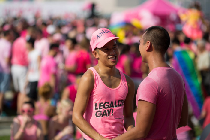 Gay-Aktivisten in Hongkong. Foto: epa/Jerome Favre