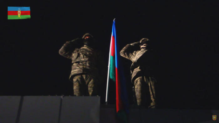 Aserbaidschanische Armee dringt in die Region Lachin ein. Foto: epa/Azerbaidschanische Verteidigungsministerium Hand