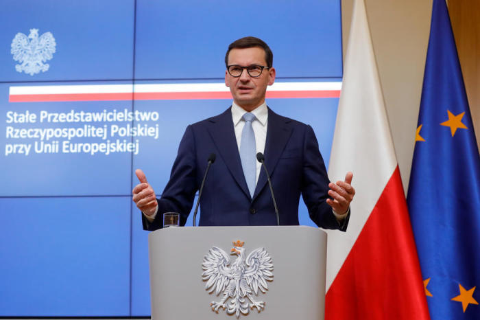 EU-Gipfel Pressekonferenz des polnischen Premierministers. Foto: epa/Stephanie Lecocq