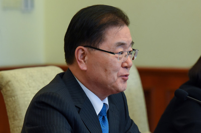 Südkoreas nationaler Sicherheitsberater Chung Eui Yong. Foto: epa/Etienne Oliveau