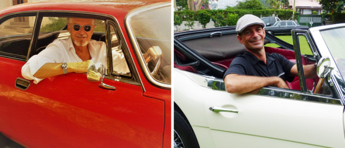 Jo Klemm (l.) und Martin Koller (r.) organisieren am 25. März die Classic Car Show Pattaya und am 26. März eine Oldtimerparade durch die Touristenmetropole.