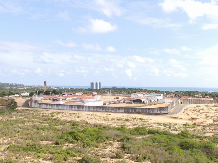  Blick auf das Alcaçuz-Gefängnis in Natal im Nordosten Brasiliens. Foto: epa/Ney Douglas