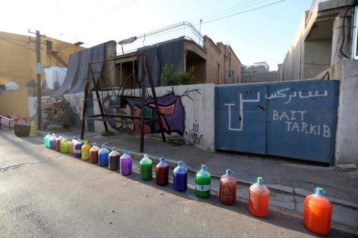 Eine Außenansicht des Kunstzentrums 'Bait Tarkib' im Bezirk Karrada, Bagdad. Foto: epa/Ahmed Jalil