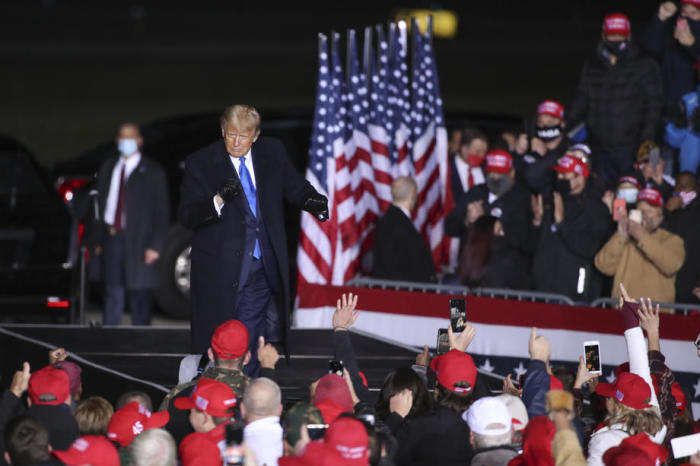 US Präsident Donald J. Trump im Wahlkampf. Foto: epa/Kamil Krzaczynski