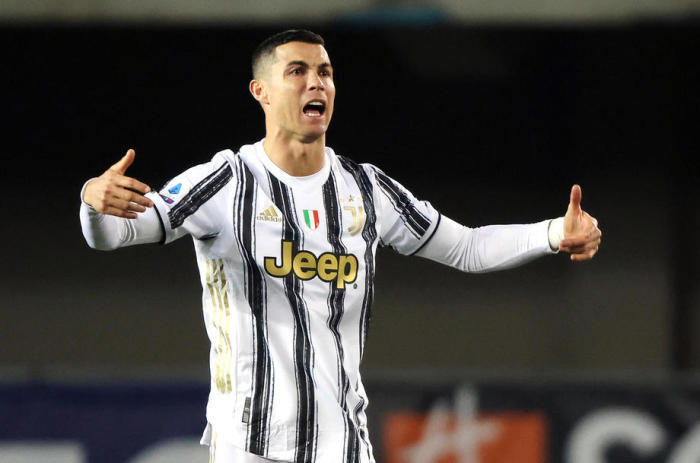 Die Reaktion von Juventus' Cristiano Ronaldo während des italienischen Serie-A-Fußballspiels. Foto: epa/Filippo Venezia