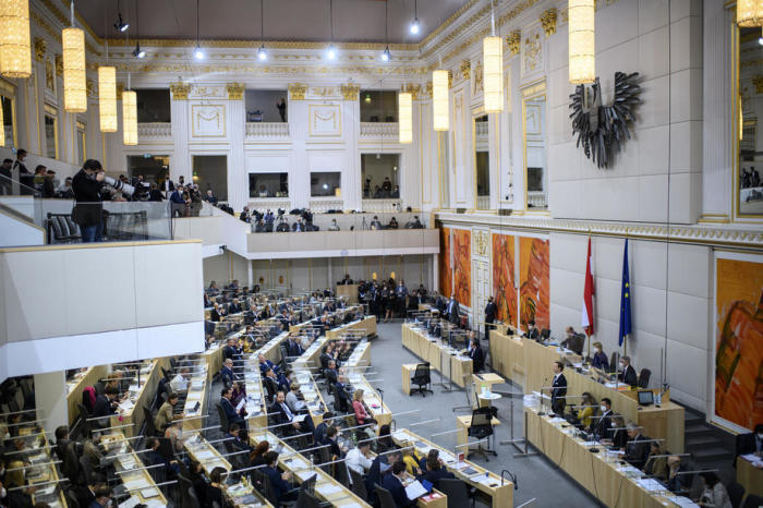 Haushaltsrede während einer Sitzung des österreichischen Parlaments in Wien. Foto: epa/Christian Bruna