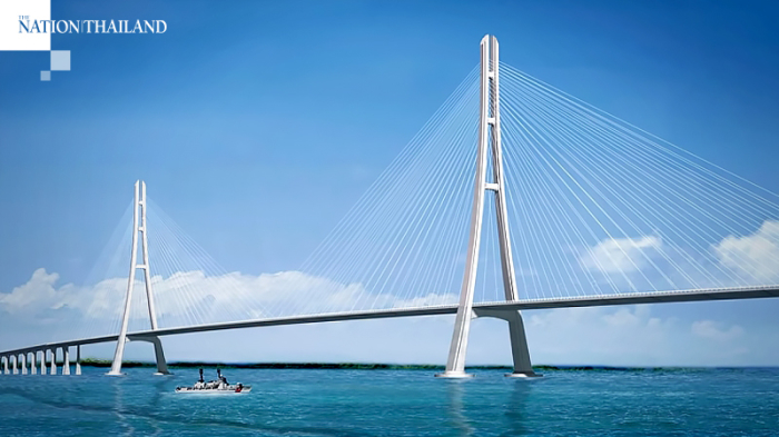 Architektenentwurf der geplanten Brücke über den Songkhla-See. Foto: The Nation
