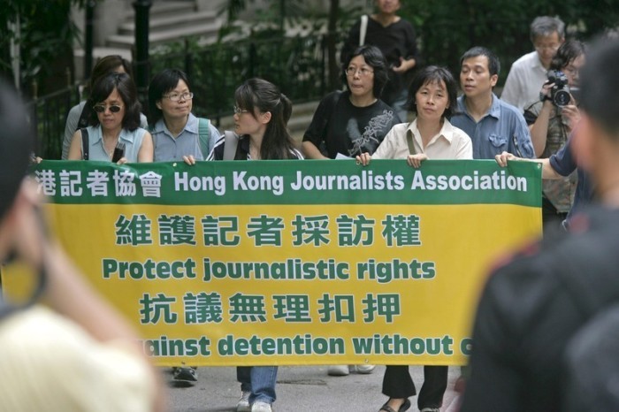 Protest Der Journalisten Von Hongkong Foto: epa/Paul Hilton