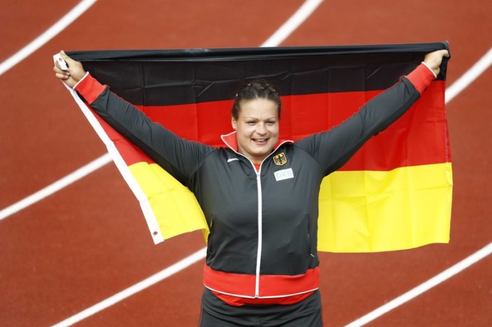 Kugelstoß-Europameisterin Christina Schwanitz. Foto: epa/Koen Van Weel