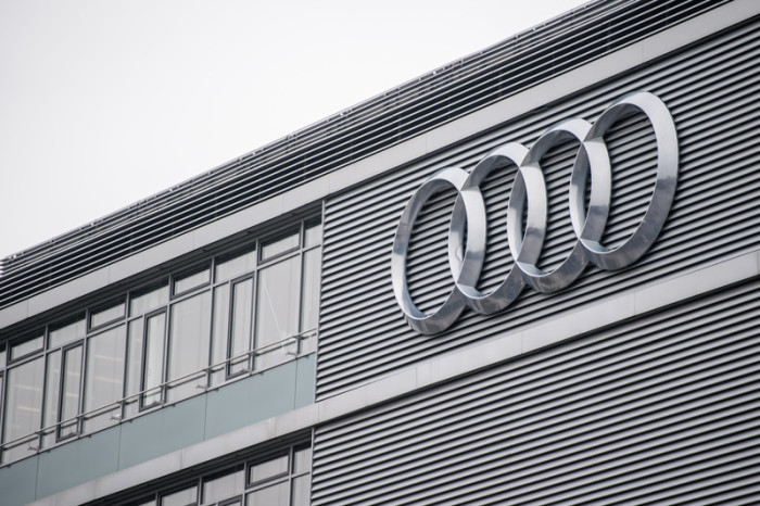 Audi-Logo am Firmensitz in Ingolstadt, Deutschland. Foto: epa/