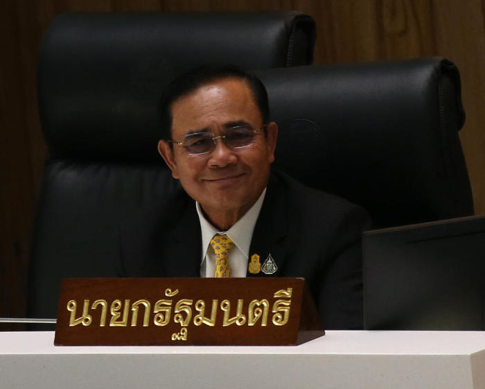 Hat gut lachen: Premierminister Prayut Chan-o-cha. Foto: epa/Narong Sangnak