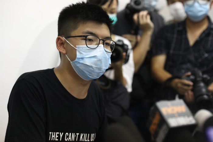 Politischer Aktivist Joshua Wong nimmt an einer Pressekonferenz in Hongkong teil. Foto: epa/Jerome Favre