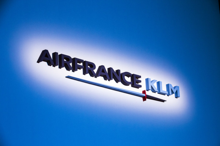  Das Logo von Air France-KLM wird anlässlich der Generalversammlung der Gesellschaft in Paris, Frankreich, ausgestellt. Foto: epa/Etienne Laurent