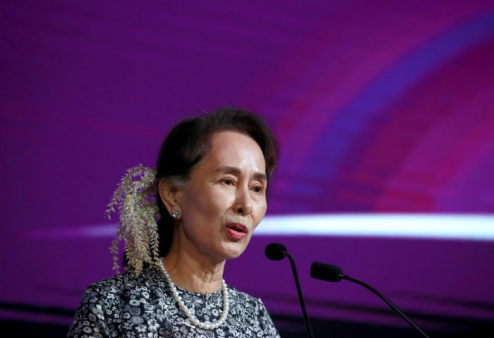 Myanmars Staatsrat Aung San Suu Kyi. Foto: epa/How Hwee Young	