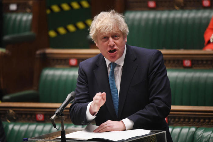 Das englische Parlament zeigt Großbritanniens Premierminister Boris Johnson im House of Commons in London. Foto: epa/Jessica Taylor