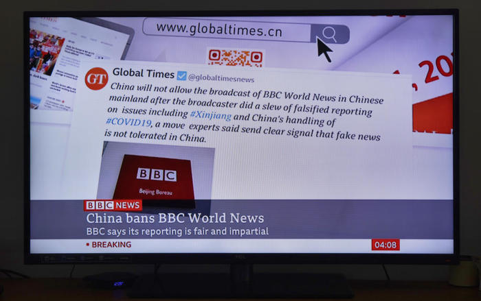 Das Fernsehen von BBC World ist in China verboten. Foto: epa/Alex Plavevski