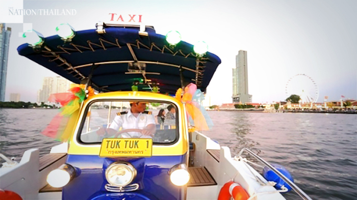 Besonders Besucher der touristischen Sehenswürdigkeiten entlang des Chao-Phraya-Flusses sollen mit den neuen Tuk-Tuk-Booten angesprochen werden. Fotos: The Nation