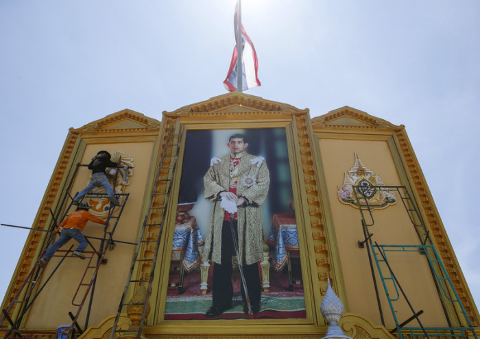 Ein Abbild Seiner Majestät König Vajiralongkorn. Foto: epa/Rungroj Yongrit