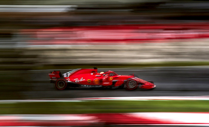 Deutscher Sebastian Vettel von Ferrari in Aktion in der Qualifikation für den Formel-1-Grand-Prix von Spanien 2018 auf der Barcelona-Catalunya-Rennstrecke in Montmelo, Barcelona, ​​Spanien. Foto: epa/Alejandro Garcia