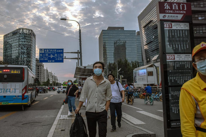 Alltag in Peking inmitten der Coronavirus-Pandemie. Foto: epa/Roman Pilipey