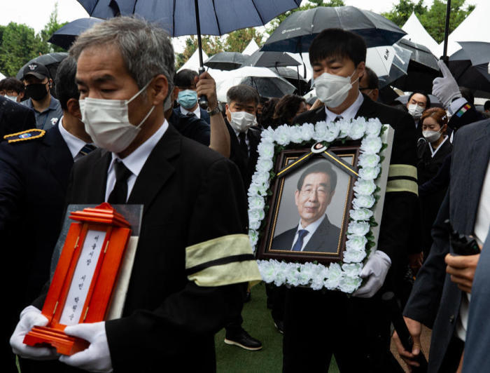 Begräbnis des verstorbenen Bürgermeisters von Seoul Park Won-Soon. Foto: epa/Jeon Heon-kyun