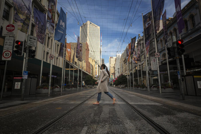 Eine allgemeine Ansicht der Bourke Street in Melbourne. Foto: epa/Daniel Pockett