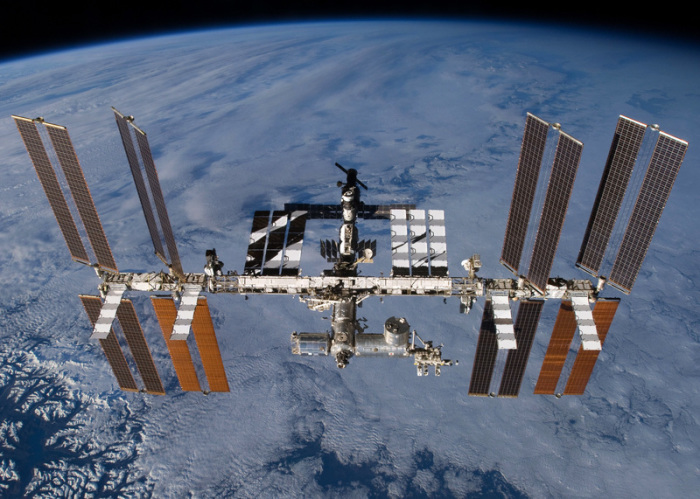 Die Internationale Raumstation (ISS) in der Erdumlaufbahn (undatiertes Foto). Foto: Nasa/Dpa 