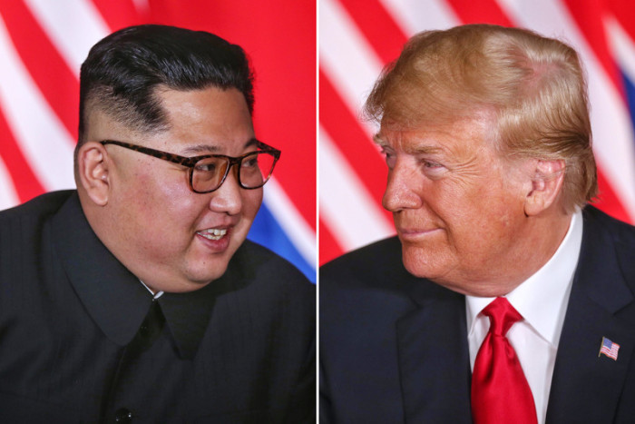 Nordkoreas Machthaber Kim Jong Un (l.) und US-Präsident Donald Trump (r.).. Foto: epa/Kevin Lim / The Straits Times