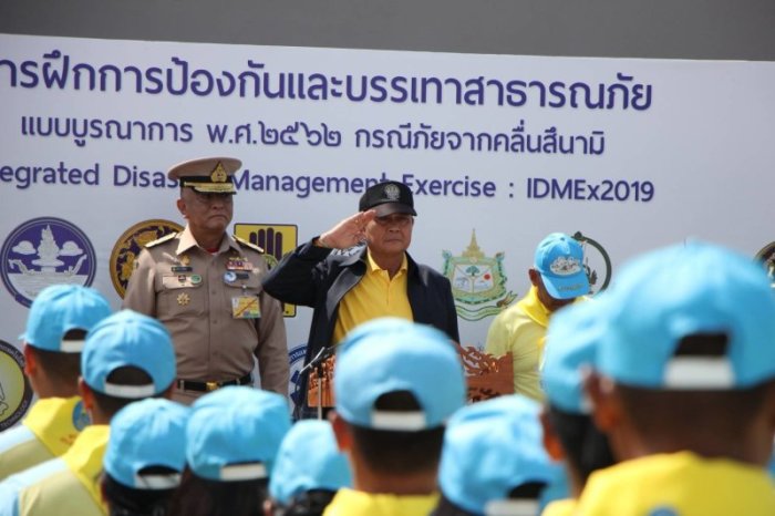 Prayut bedankte sich bei allen staatlichen Akteuren und freiwilligen Helfern für ihre Unterstützung bei der diesjährigen Tsunamiübung.  Foto: National News Bureau of Thailand