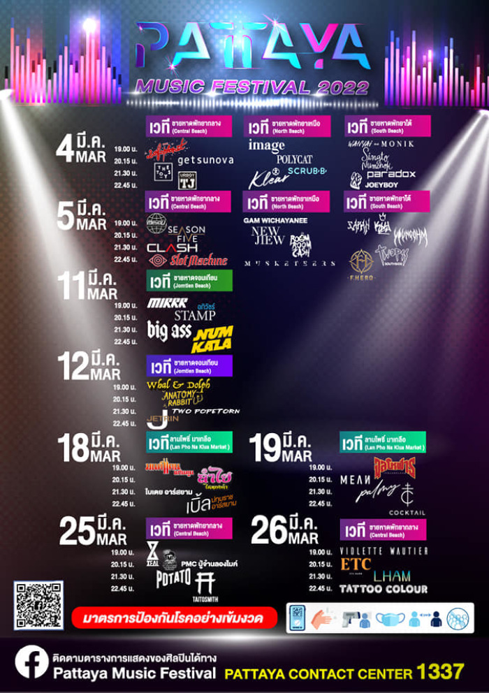 Programm des Pattaya Music Festival 2022