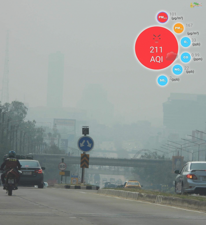 Nicht Bangkok, die Universitätsstadt Khon Kaen im Isaan verzeichnete am Donnerstag wiederholt die schlimmste Luftverschmutzung des Landes. Foto: The Nation