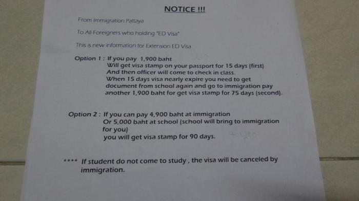Bizarre ED-Visaverlängerung bei der Immigration?