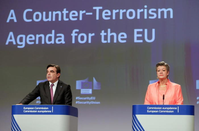 Fortschrittsbericht der Sicherheitsunion zur Agenda zur Terrorismusbekämpfung und zur Europol-Verordnung. Foto: epa/Stephanie Lecocq / Pool