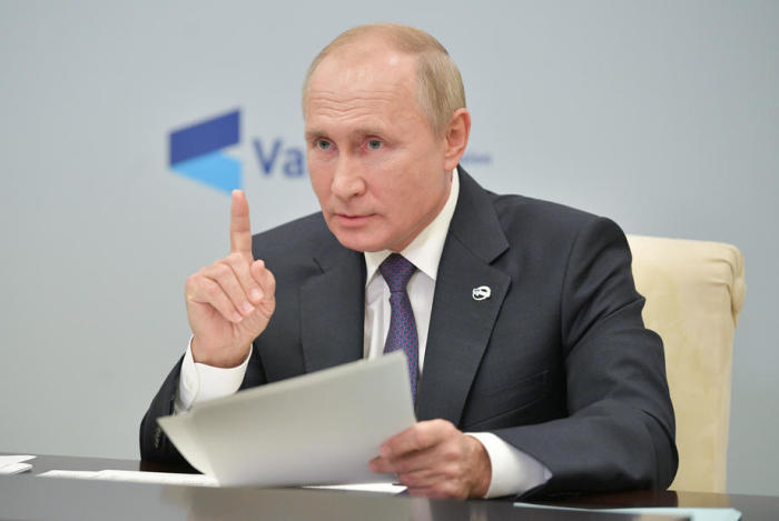 Russischer Präsident Wladimir Putin nimmt an einem jährlichen Treffen des Valdai Discussion Club teil. Foto: epa/Alexei Druzhinin