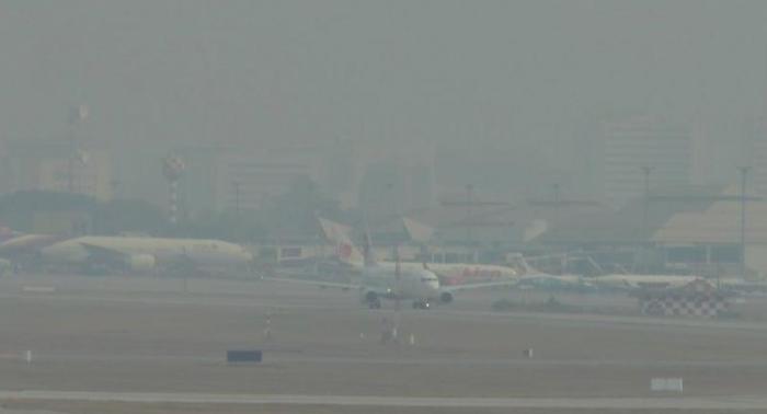 Der Chiang Mai International Airport, eingehüllt von Smog. Foto: The Nation